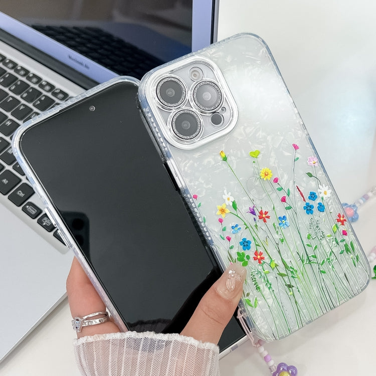 Electroplating Flower Texture Wristband TPU Phone Case, For iPhone 16e, For iPhone 16 Pro Max, For iPhone 16 Pro, For iPhone 16 Plus