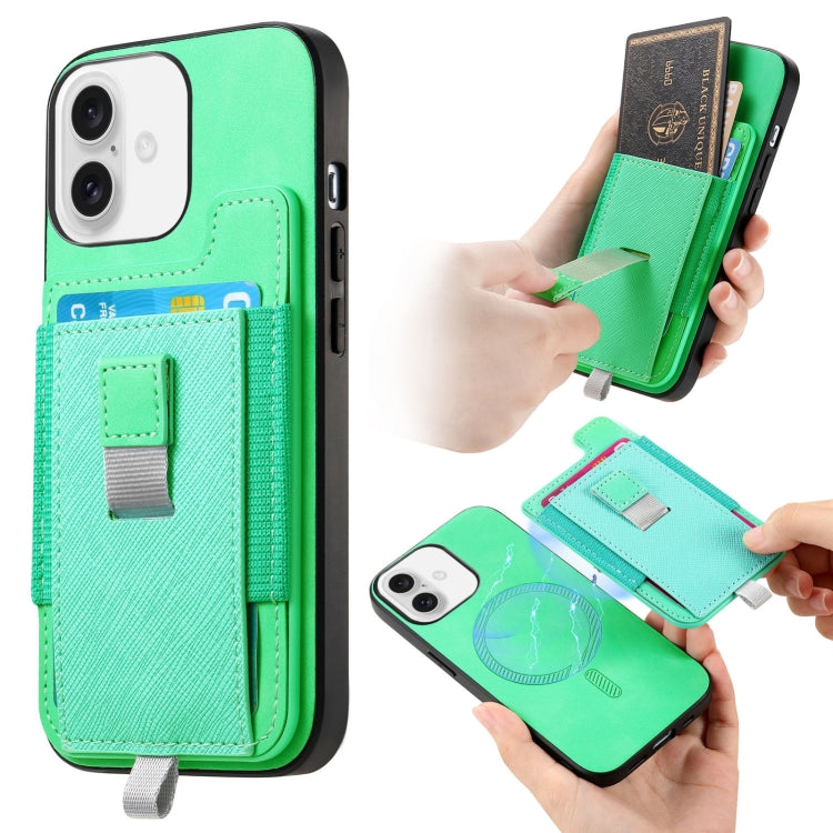 Retro Magsafe Cross Leather Pull-Out Card Bag Back Phone Case, For iPhone 16, For iPhone 15 Pro max, For iPhone 15 Pro