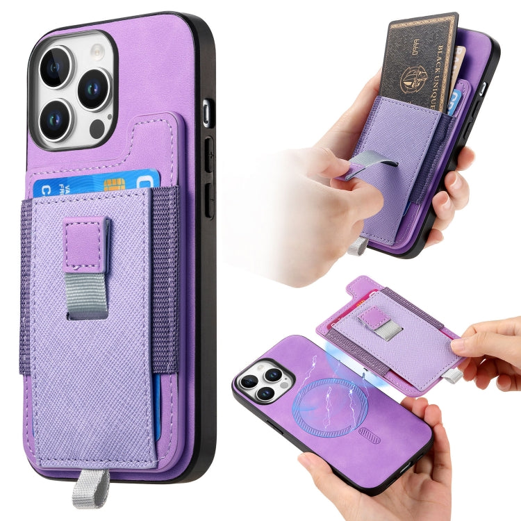 Retro Magsafe Cross Leather Pull-Out Card Bag Back Phone Case, For iPhone 16, For iPhone 15 Pro max, For iPhone 15 Pro