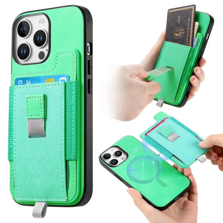Retro Magsafe Cross Leather Pull-Out Card Bag Back Phone Case, For iPhone 16, For iPhone 15 Pro max, For iPhone 15 Pro