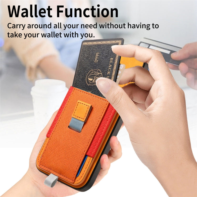Retro Magsafe Cross Leather Pull-Out Card Bag Back Phone Case, For iPhone 15 Plus, For iPhone 15, For iPhone 14 Plus