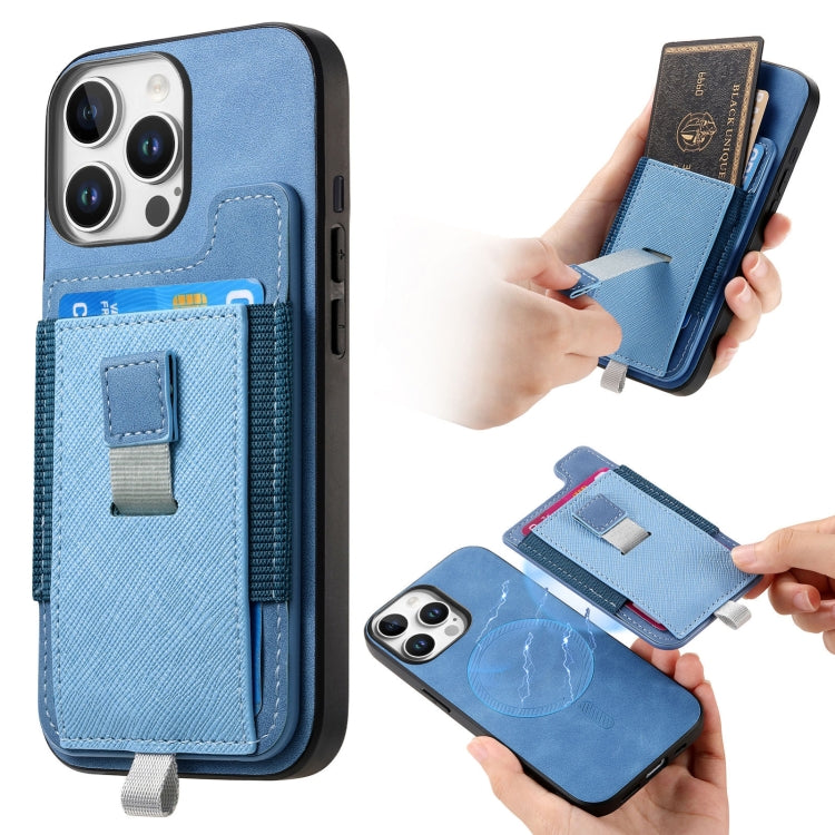 Retro Magsafe Cross Leather Pull-Out Card Bag Back Phone Case, For iPhone 7 / 8 / SE 2022, For iPhone 13 Pro Max, For iPhone 13 Pro