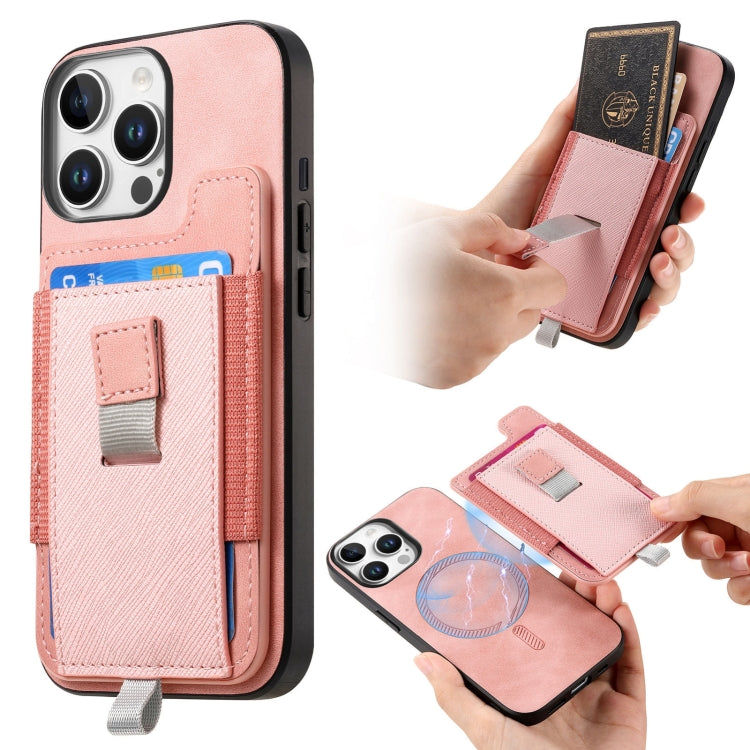 Retro Magsafe Cross Leather Pull-Out Card Bag Back Phone Case, For iPhone 7 / 8 / SE 2022, For iPhone 13 Pro Max, For iPhone 13 Pro