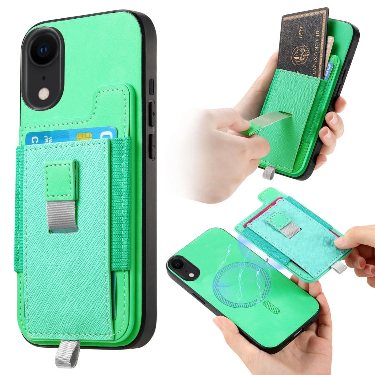 Retro Magsafe Cross Leather Pull-Out Card Bag Back Phone Case, For iPhone X / XS, For iPhone XR, For iPhone XS Max