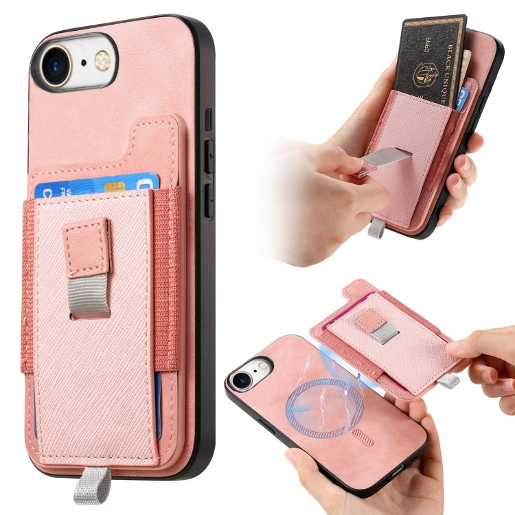 Retro Magsafe Cross Leather Pull-Out Card Bag Back Phone Case, For iPhone 7 / 8 / SE 2022, For iPhone 13 Pro Max, For iPhone 13 Pro
