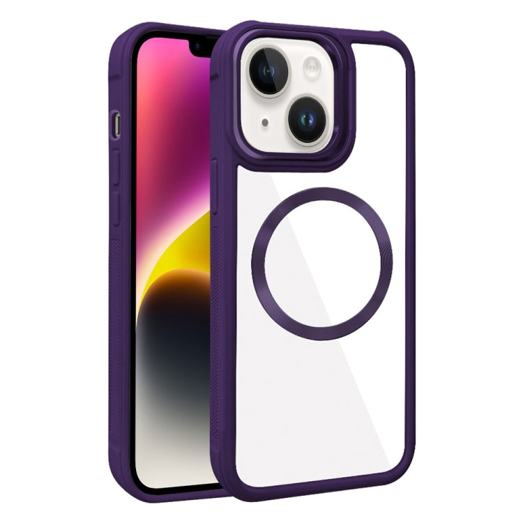 Plated CD Texture MagSafe Acrylic Hybrid TPU Phone Case, For iPhone 14 Plus, For iPhone 14, For iPhone 14 Pro, For iPhone 14 Pro Max