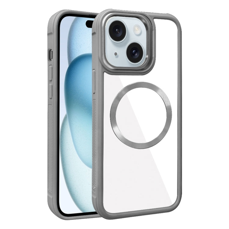 Plated CD Texture MagSafe Acrylic Hybrid TPU Phone Case, For iPhone 15 Pro Max, For iPhone 15 Pro, For iPhone 15 Plus, For iPhone 15