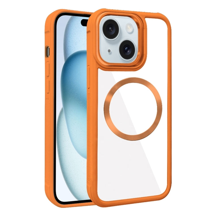 Plated CD Texture MagSafe Acrylic Hybrid TPU Phone Case, For iPhone 15 Pro Max, For iPhone 15 Pro, For iPhone 15 Plus, For iPhone 15