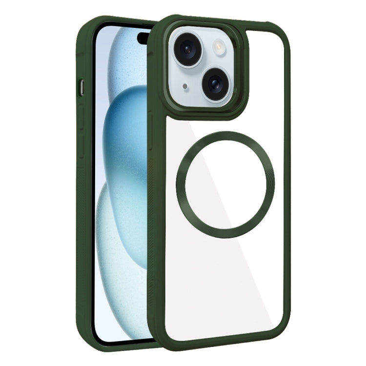 Plated CD Texture MagSafe Acrylic Hybrid TPU Phone Case, For iPhone 15 Pro Max, For iPhone 15 Pro, For iPhone 15 Plus, For iPhone 15