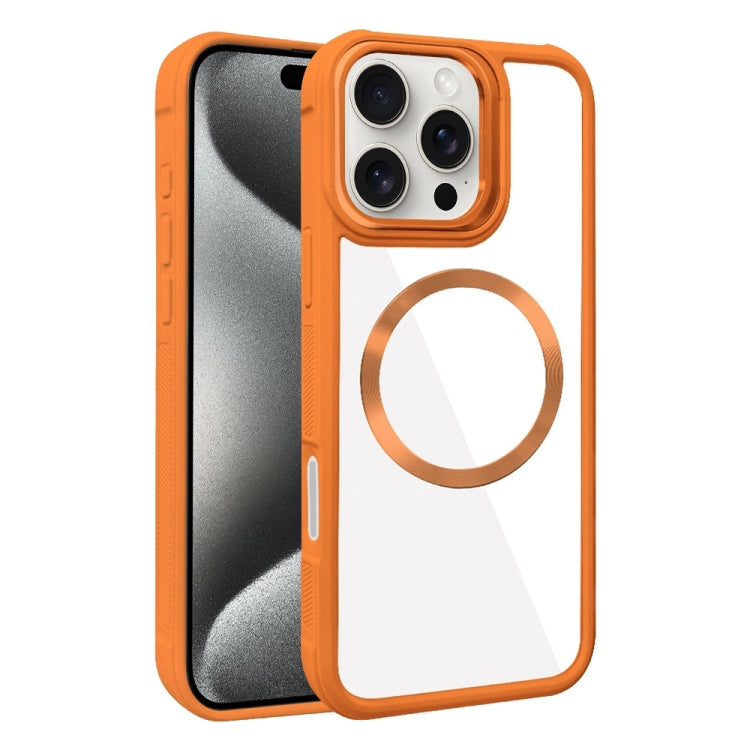 Plated CD Texture MagSafe Acrylic Hybrid TPU Phone Case, For iPhone 15 Pro Max, For iPhone 15 Pro, For iPhone 15 Plus, For iPhone 15