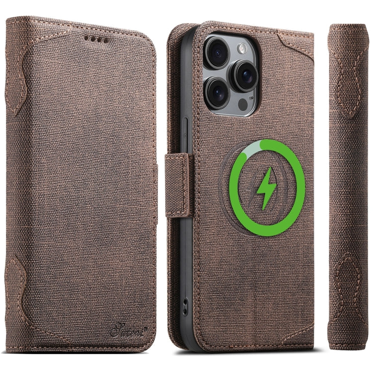 Suteni J07 Multi-functional Horizontal MagSafe Denim Leather Phone Case, For iPhone 12 Pro Max, For iPhone 12 Pro