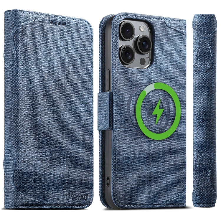 Suteni J07 Multi-functional Horizontal MagSafe Denim Leather Phone Case, For iPhone 12 Pro Max, For iPhone 12 Pro