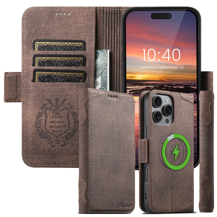 Suteni J07 Multi-functional Horizontal MagSafe Denim Leather Phone Case, For iPhone 12 Pro Max, For iPhone 12 Pro