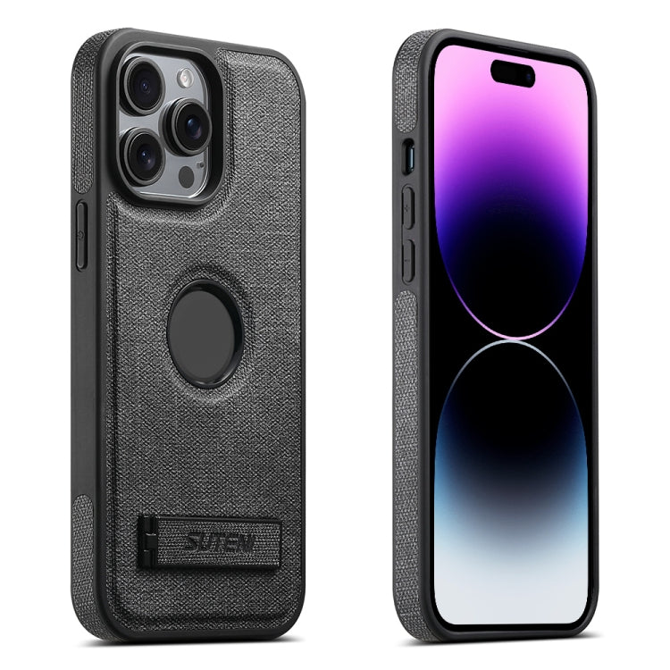 Suteni G2 Holder Denim Leather Back MagSafe Phone Case, For iPhone 14 Plus, For iPhone 14, For iPhone 14 Pro, For iPhone 14 Pro Max, For iPhone 13 Pro Max, For iPhone 13 Pro, For iPhone 13, For iPhone 12