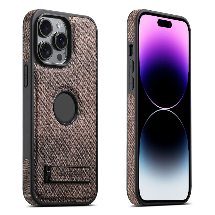 Suteni G2 Holder Denim Leather Back MagSafe Phone Case, For iPhone 14 Plus, For iPhone 14, For iPhone 14 Pro, For iPhone 14 Pro Max, For iPhone 13 Pro Max, For iPhone 13 Pro, For iPhone 13, For iPhone 12