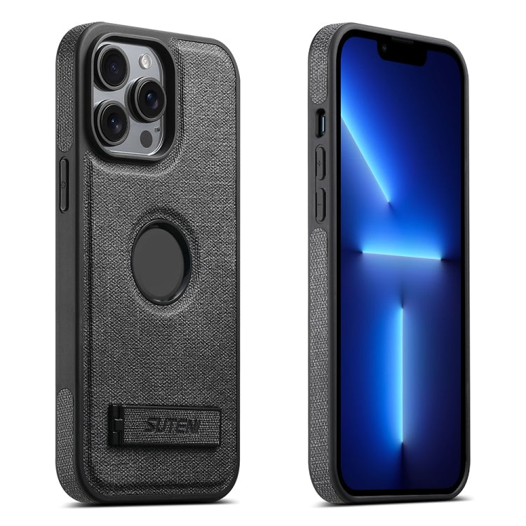 Suteni G2 Holder Denim Leather Back MagSafe Phone Case, For iPhone 14 Plus, For iPhone 14, For iPhone 14 Pro, For iPhone 14 Pro Max, For iPhone 13 Pro Max, For iPhone 13 Pro, For iPhone 13, For iPhone 12