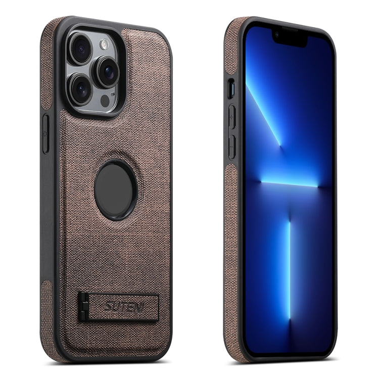 Suteni G2 Holder Denim Leather Back MagSafe Phone Case, For iPhone 14 Plus, For iPhone 14, For iPhone 14 Pro, For iPhone 14 Pro Max, For iPhone 13 Pro Max, For iPhone 13 Pro, For iPhone 13, For iPhone 12