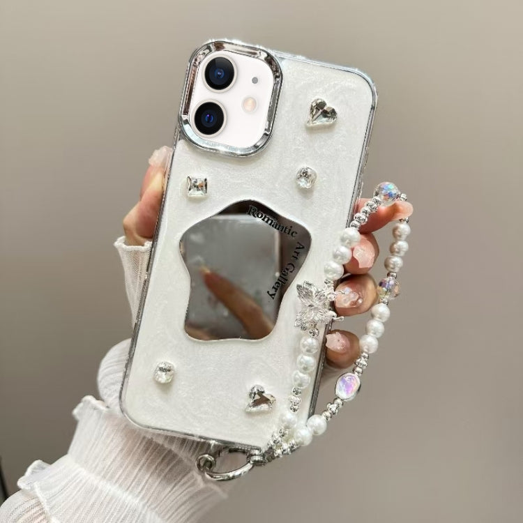 Cream Mirror Bracelet Chain TPU Phone Case, For iPhone 13 Pro Max, For iPhone 13 Pro, For iPhone 13, For iPhone 12, For iPhone 12 Pro Max, For iPhone 12 Pro