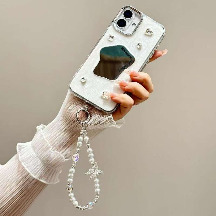 Cream Mirror Bracelet Chain TPU Phone Case, For iPhone 13 Pro Max, For iPhone 13 Pro, For iPhone 13, For iPhone 12, For iPhone 12 Pro Max, For iPhone 12 Pro