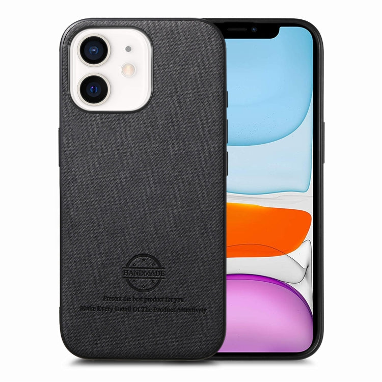 Twill Fabric Leather Skin Back Phone Case