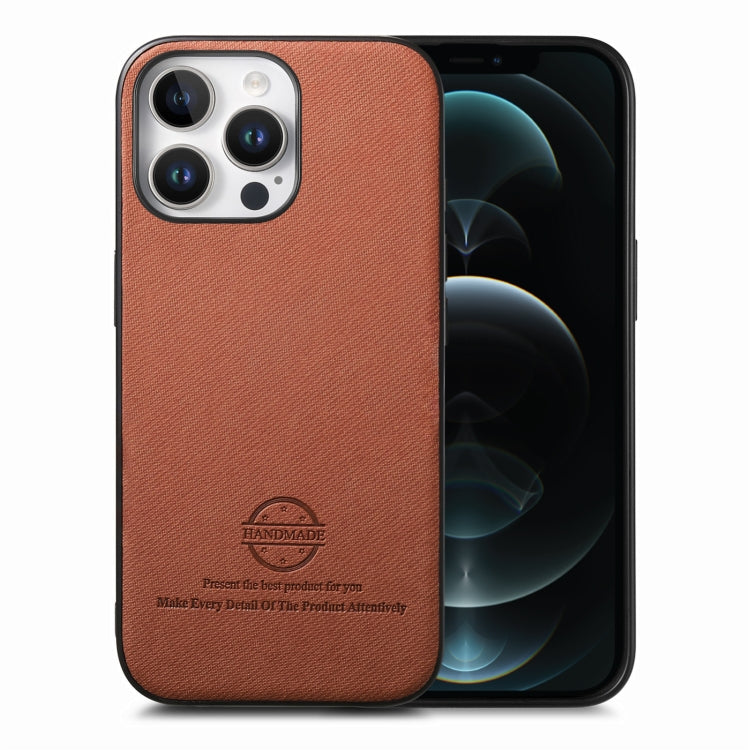 Twill Fabric Leather Skin Back Phone Case
