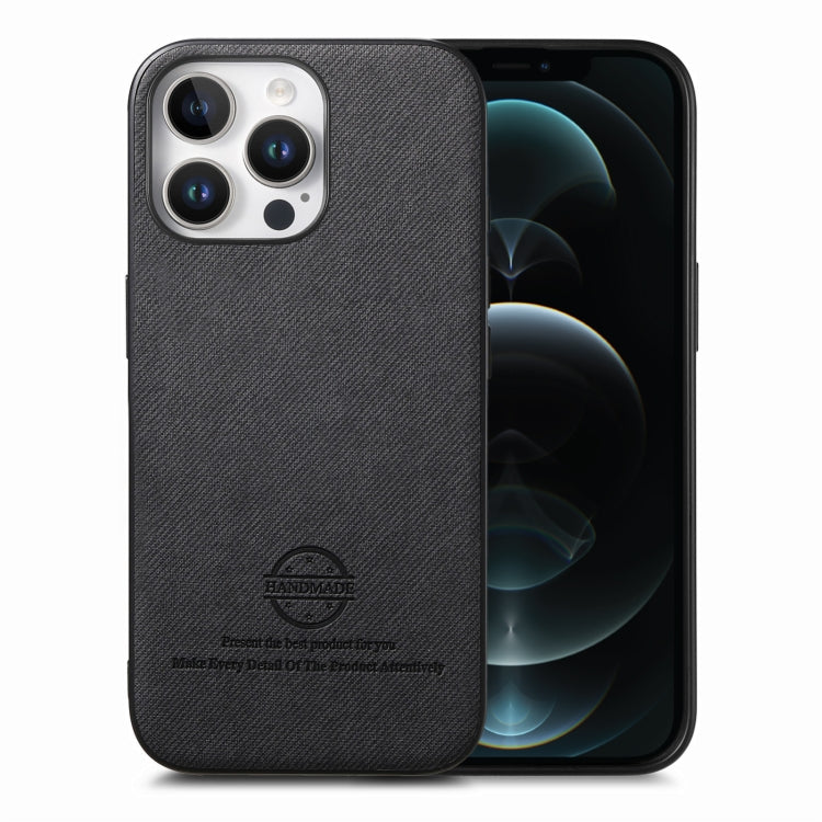 Twill Fabric Leather Skin Back Phone Case
