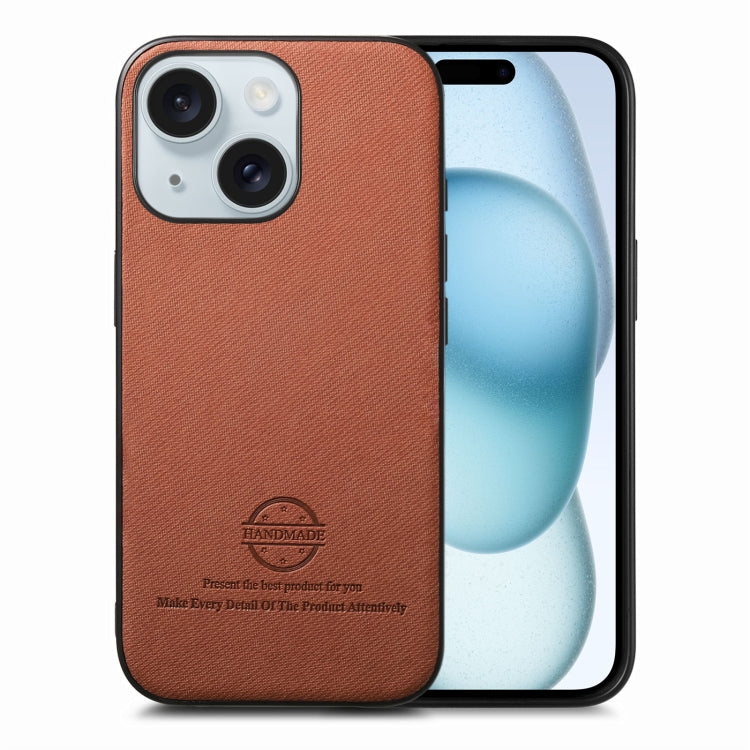 Twill Fabric Leather Skin Back Phone Case