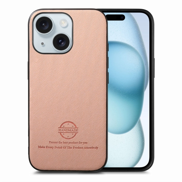 Twill Fabric Leather Skin Back Phone Case