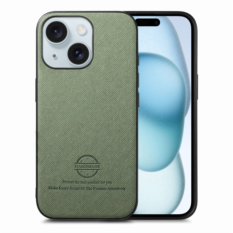 Twill Fabric Leather Skin Back Phone Case