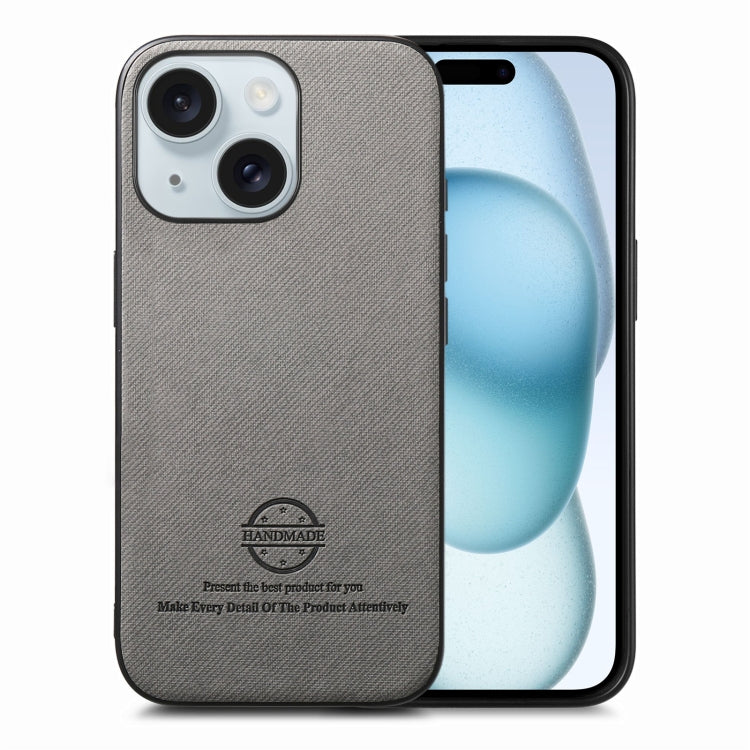 Twill Fabric Leather Skin Back Phone Case