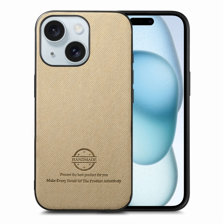 Twill Fabric Leather Skin Back Phone Case