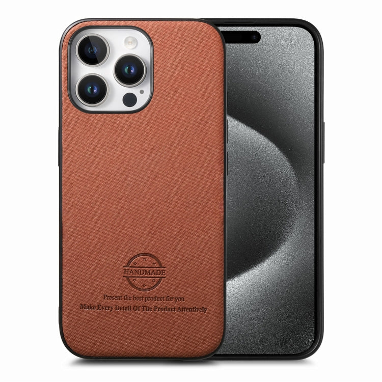 Twill Fabric Leather Skin Back Phone Case