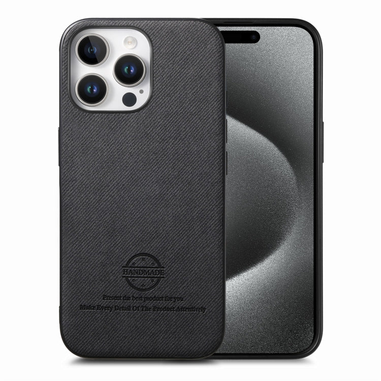 Twill Fabric Leather Skin Back Phone Case