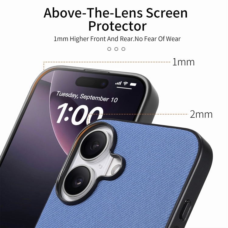 Twill Fabric Leather Skin Back Phone Case