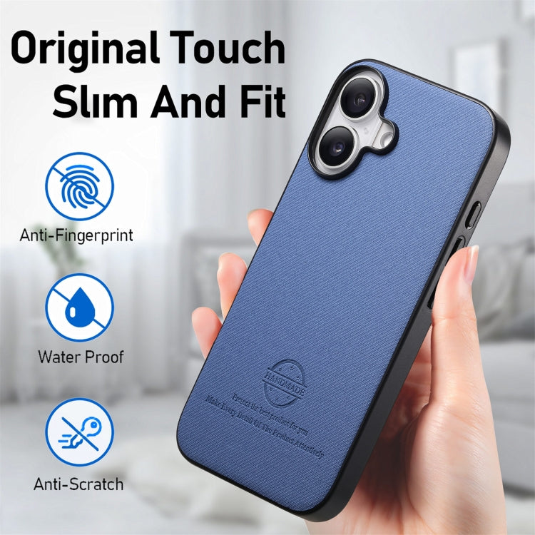 Twill Fabric Leather Skin Back Phone Case