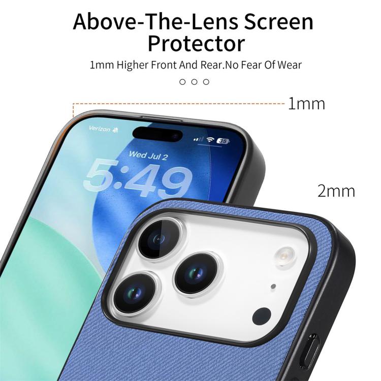Twill Fabric Leather Skin Back Phone Case