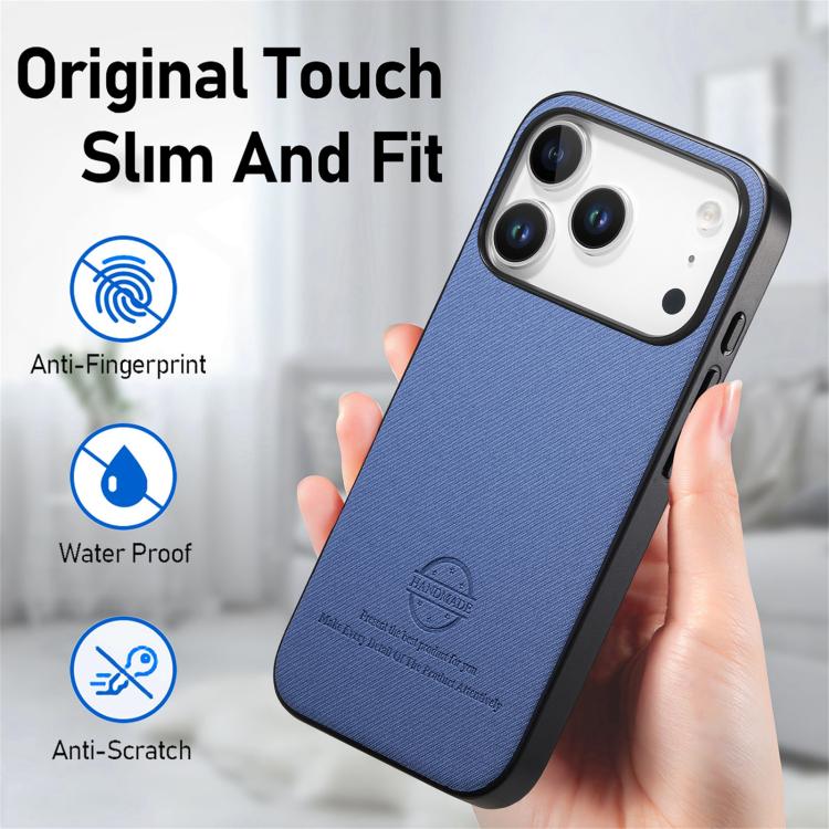 Twill Fabric Leather Skin Back Phone Case