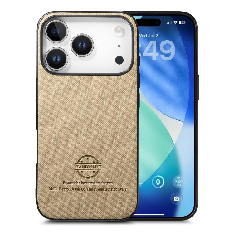 Twill Fabric Leather Skin Back Phone Case