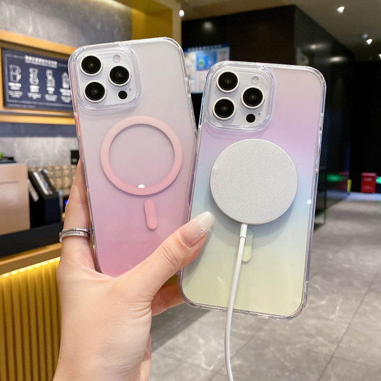 Gradient Transparent PC MagSafe Phone Case, For iPhone 15, For iPhone 14, For iPhone 14 Pro, For iPhone 14 Pro Max, For iPhone 13 Pro Max, For iPhone 13 Pro