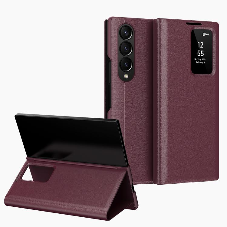 Smart View Window Leather Phone Case with Card Slot, For Samsung Galaxy S23 5G, For Samsung Galaxy Z Fold4, For Samsung Galaxy S22 Ultra 5G, For Samsung Galaxy S22+ 5G