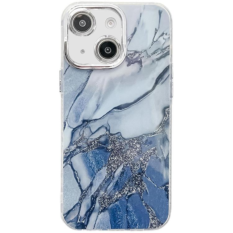 Electroplated Marble Texture Phone Case, For iPhone 15