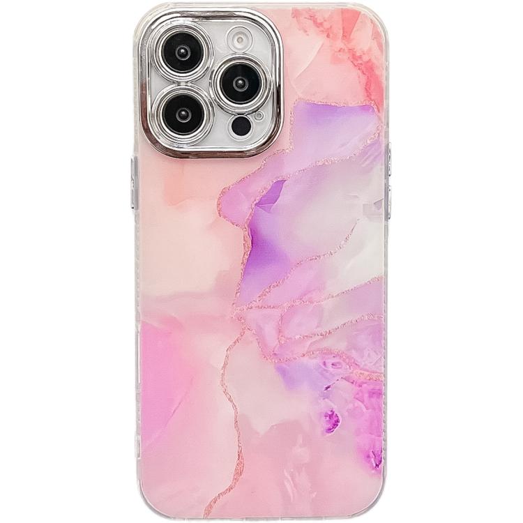 Electroplated Marble Texture Phone Case, For iPhone 15 Pro