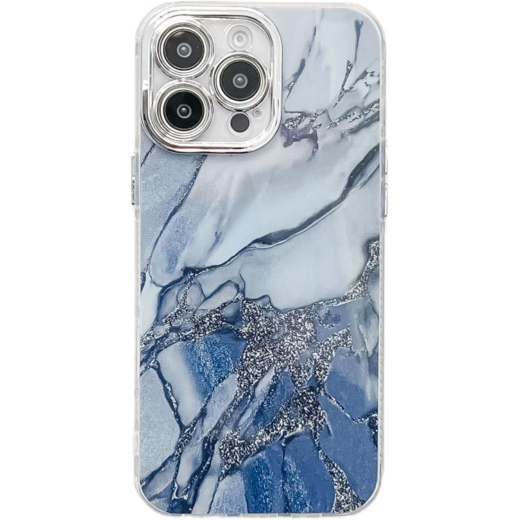 Electroplated Marble Texture Phone Case, For iPhone 15 Pro