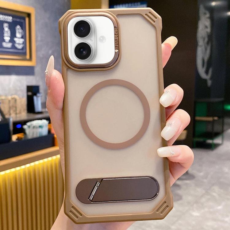Skin Feel Frameless MagSafe PC Phone Case with Fold Holder