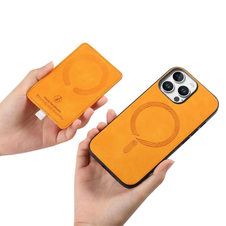 Retro Cross Leather Ring Side Insert Card Bag MagSafe Phone Case