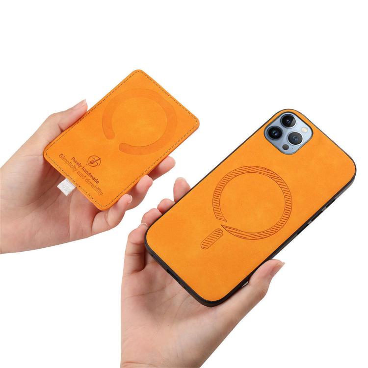 Retro Cross Leather Ring Side Insert Card Bag MagSafe Phone Case