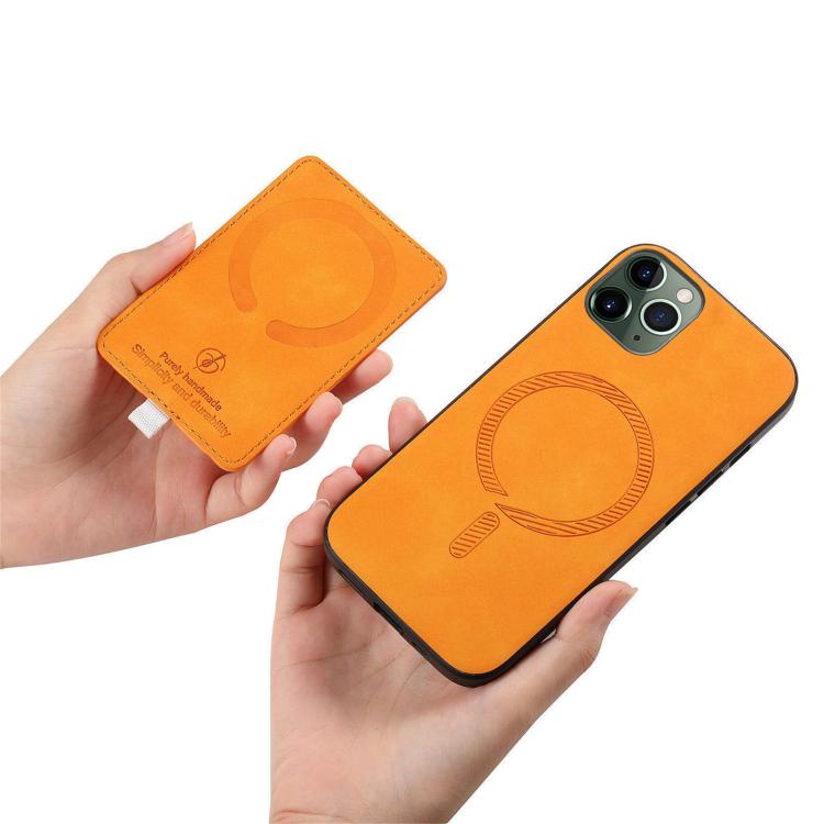 Retro Cross Leather Ring Side Insert Card Bag MagSafe Phone Case