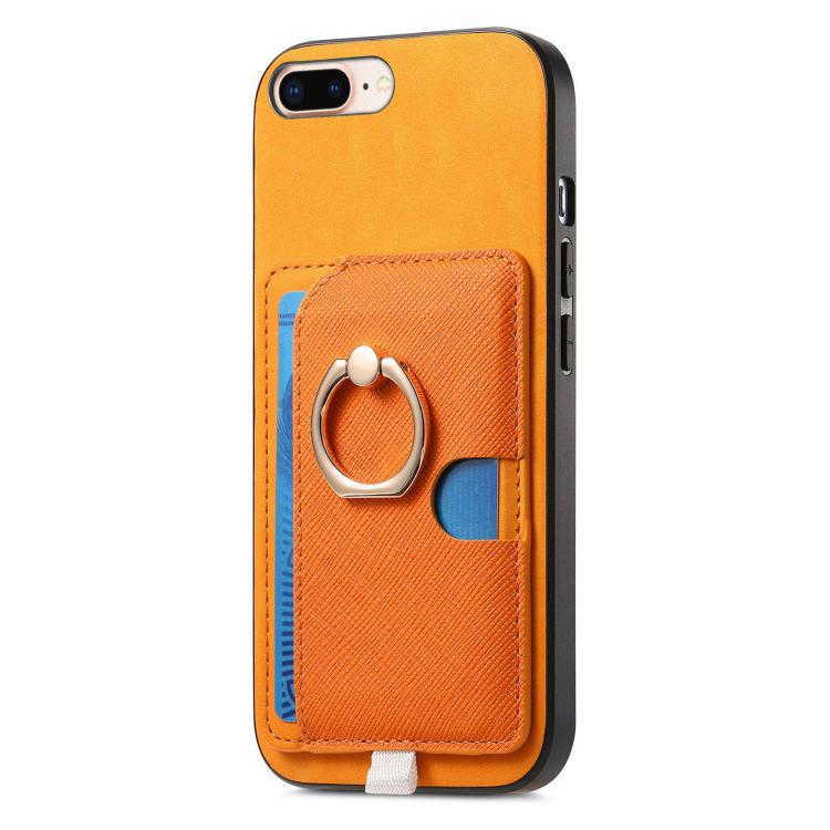 Retro Cross Leather Ring Side Insert Card Bag MagSafe Phone Case