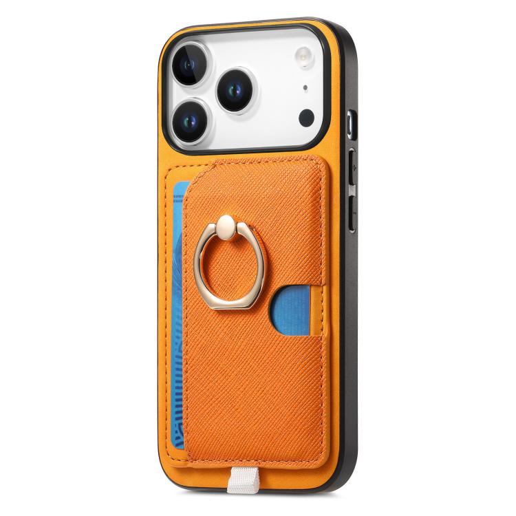 Retro Cross Leather Ring Side Insert Card Bag MagSafe Phone Case