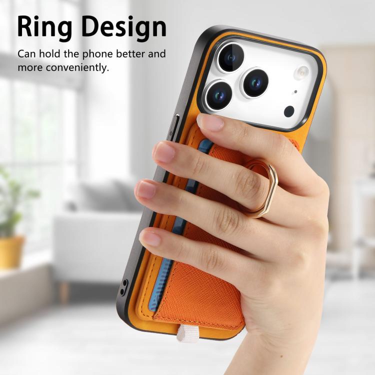 Retro Cross Leather Ring Side Insert Card Bag MagSafe Phone Case